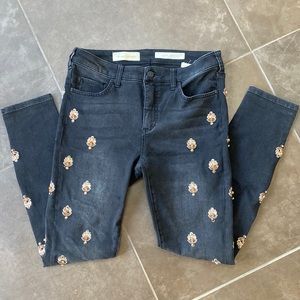 Anthropologie pilcro and the letterpress embellished skinny jeans size29